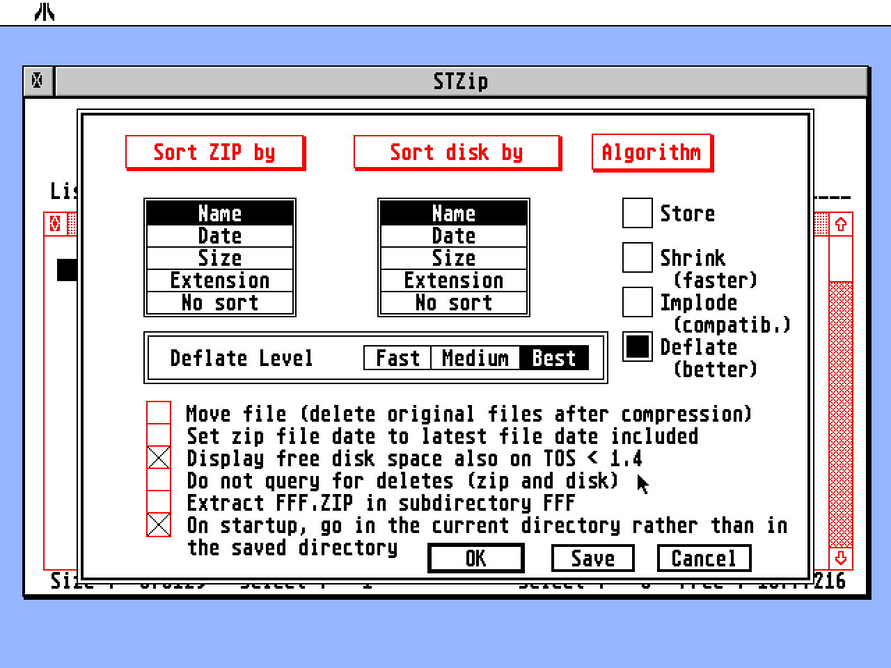 STZIP atari screenshot